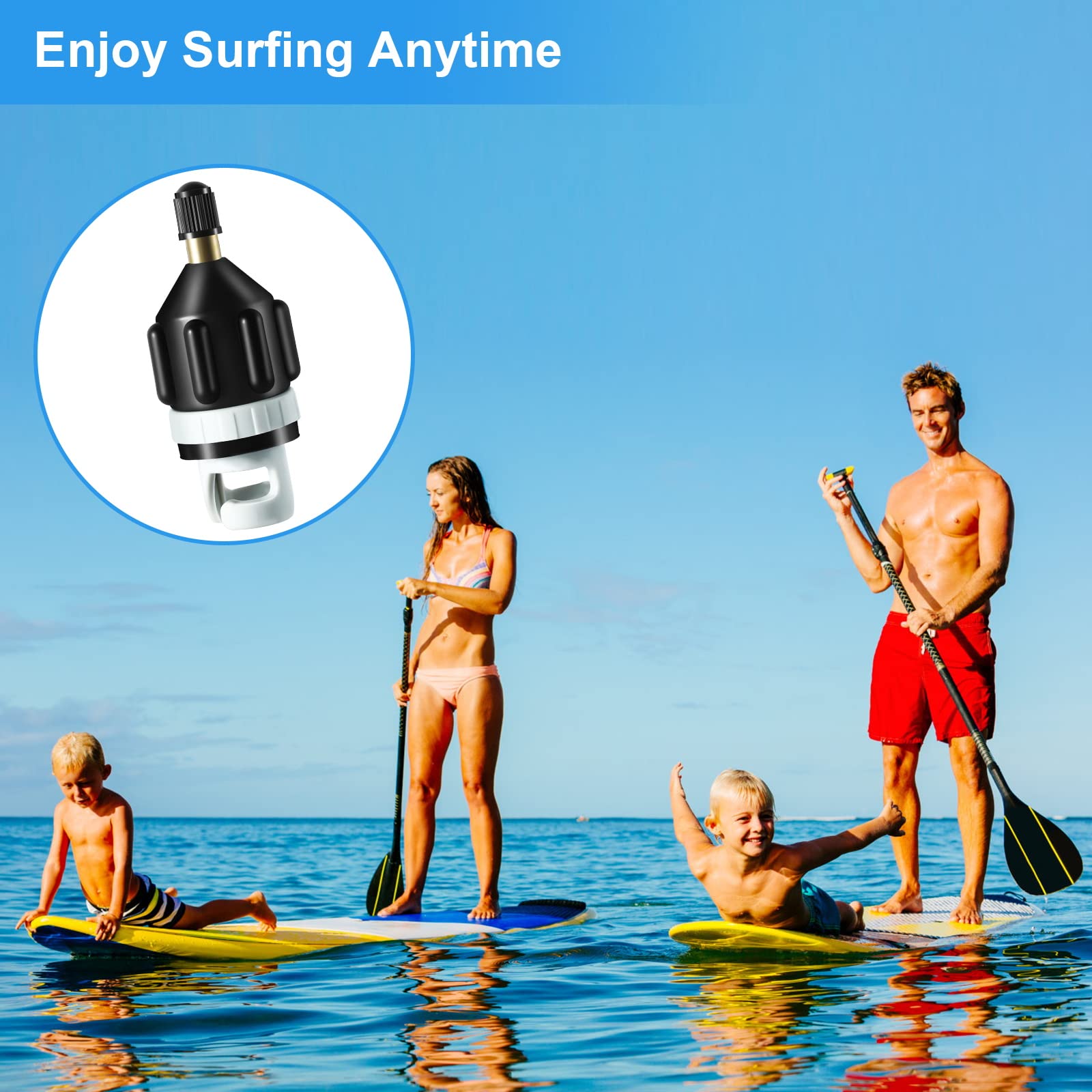 ZAMPIQ 2Pcs Inflatable Boat SUP Pump Adapter, Premium Conventional Air Adapter, Sturdy SUP Air Adapter,Quickly Inflation and Strong Sealing SUP Pump Adapter, for Inflatable Boat, Paddleboard and Kayak.