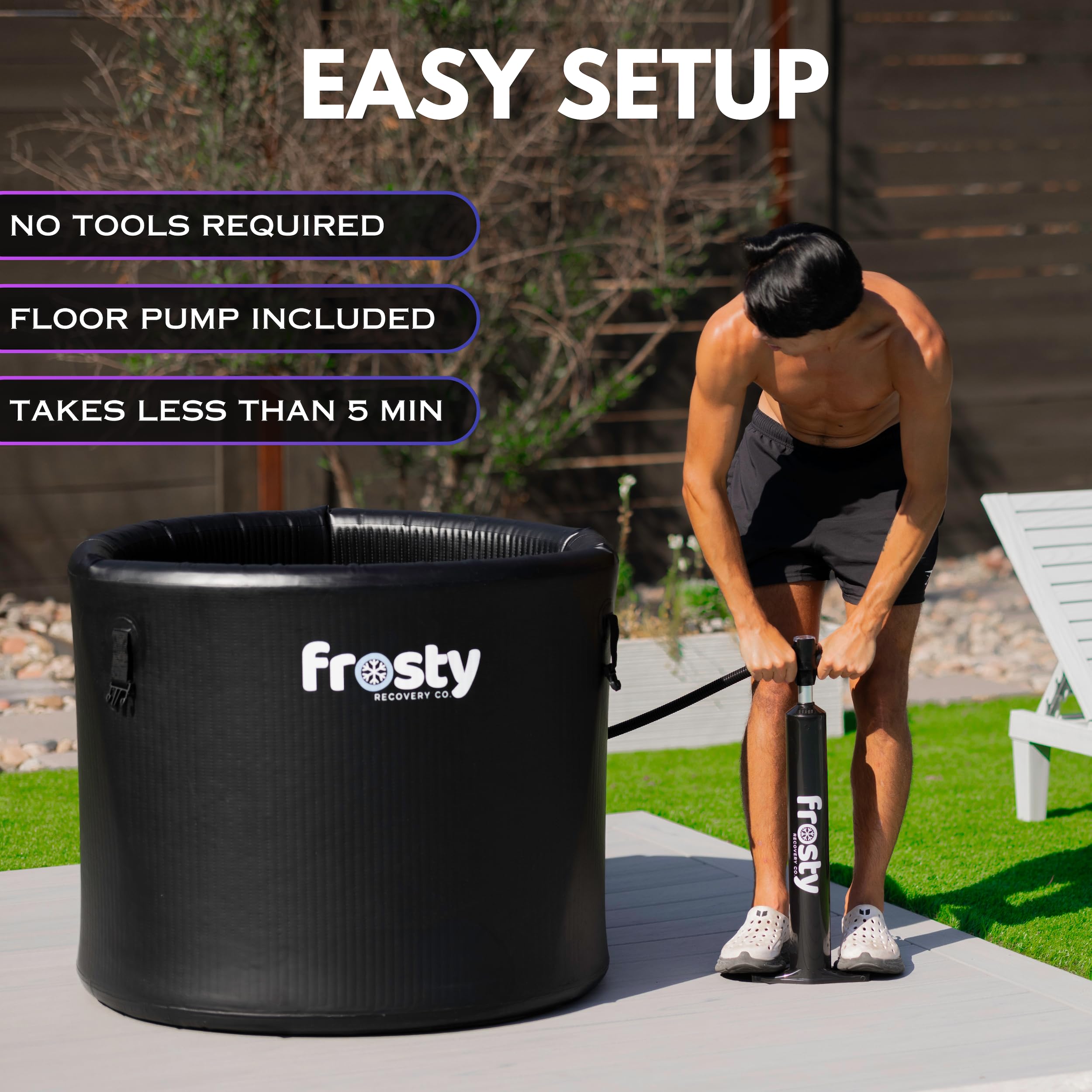 ZAMPIQ Ice Pod Pro Cold Plunge - Inflatable Ice Tub for Cold Water Therapy - Pro Grade Cold Plunge Ice Pod with Water Chiller Compatibility - The Ice Pod Cold Plunge Tub for Ice Bath and Ice Plunge